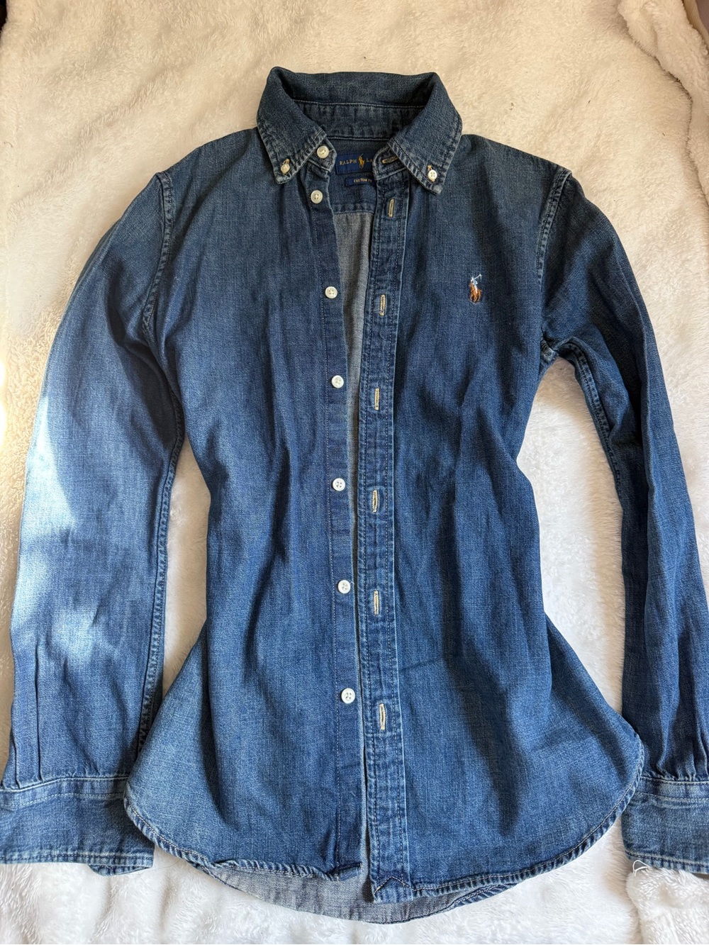 Ralph Lauren Denim Button-Up Shirt in Dark Blue - Picture 4 of 7